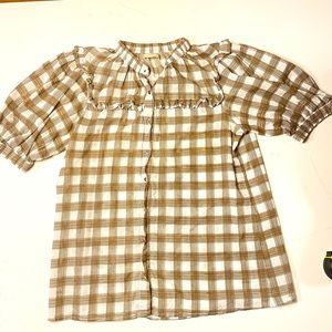 Rare LOLA AUSTRALIA Puff Sleeve Button Blouse